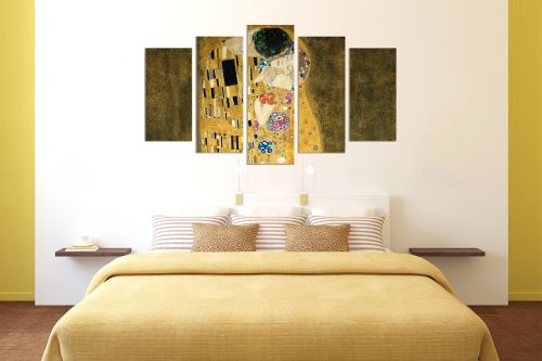 0772 Wall art decoration (set of 5 pieces) The Kiss - Gustav Klimt