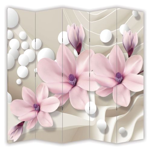 P9026 Decorative Screen Room divider Magnolias and spheres (3,4,5 or 6 panels)