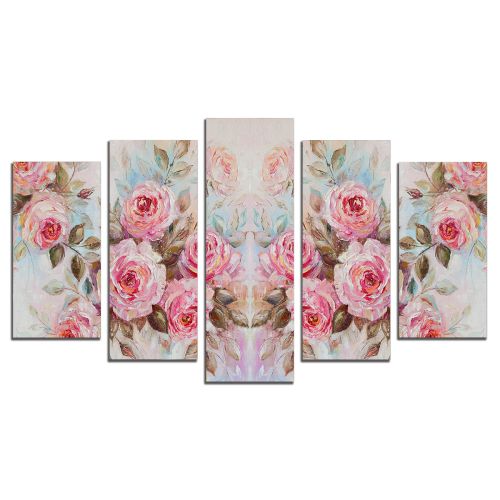 9060 Wall art decoration (set of 5 pieces) Vintage roses