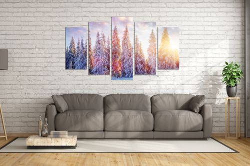 0782 Wall art decoration (set of 5 pieces)  Snowy tale