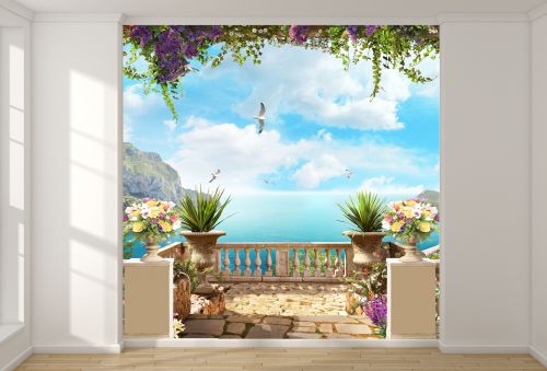 T9081 Wallpaper Terrace with sea view