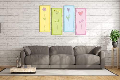 Wall art decoration vintage roses for kitchen living room