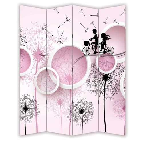 P9077 Decorative Screen Room divider Dandelions and circles (3,4,5 or 6 panels)