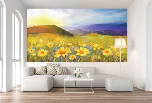 T0765 Wallpaper Sunflower field