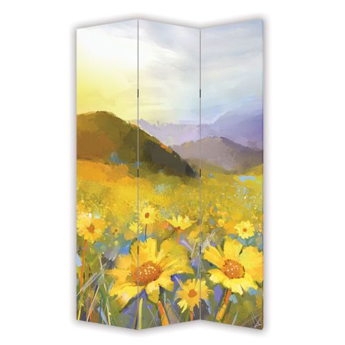 P0765 Decorative Screen Room devider Sunflower field (3,4,5 or 6 panels)