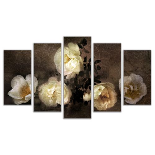 0009 Wall art decoration (set of 5 pieces)  Wild roses