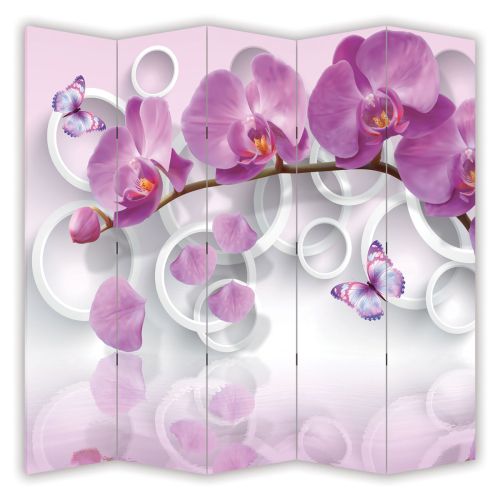 P9013 Decorative Screen Room divider Purple orchids (3,4,5 or 6 panels)