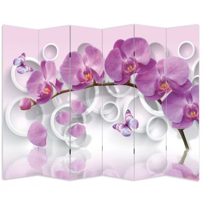 P9013 Декоративен параван Лилави орхидеи (3, 4 , 5 или 6 части)