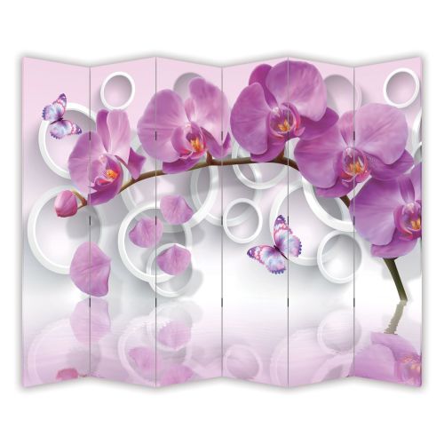 P9013 Decorative Screen Room divider Purple orchids (3,4,5 or 6 panels)