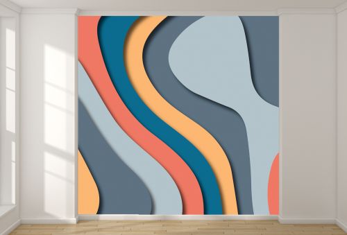 T9109 Wallpaper 3D Abstraction in pastel colors