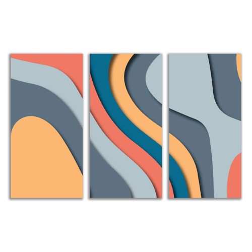 9109 Wall art decoration (set of 3 pieces) Abstraction in pastel colors