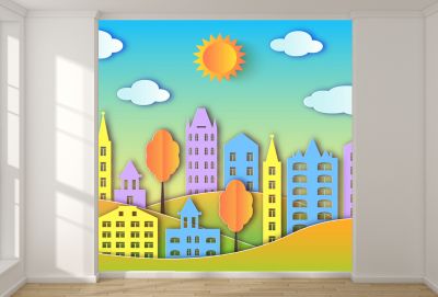 T9122 3D Wallpaper Sunny city