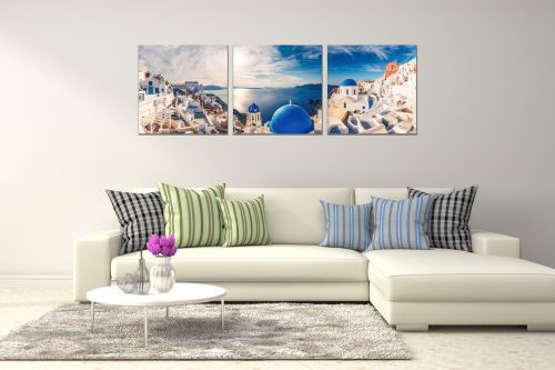 0810 Wall art decoration (set of 3 pieces) Santorini, Greece