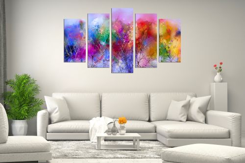 0812 Wall art decoration (set of 5 pieces) Colorful abstraction