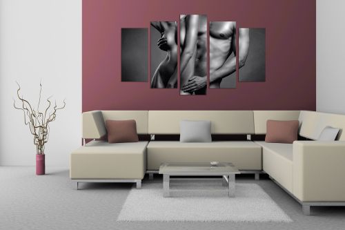 0823 Wall art decoration (set of 5 pieces) Passion