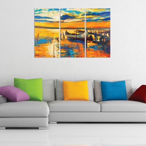 Wall decoration with sea boat