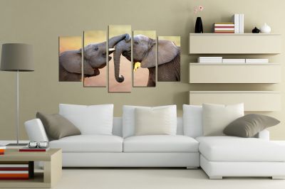 0824 Wall art decoration (set of 5 pieces) Elephant
