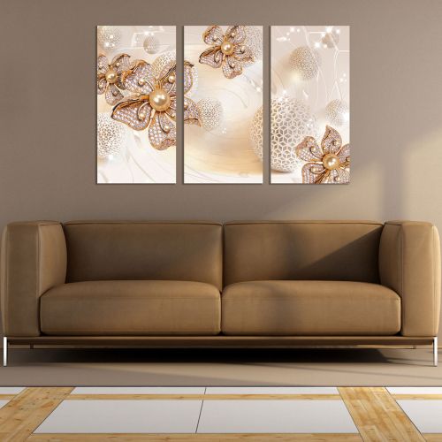 9093 Wall art decoration (set of 3 pieces) Jewelry and spheres