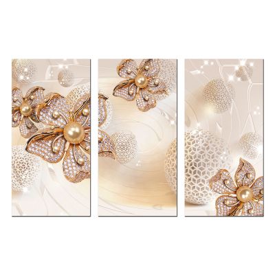 9093 Wall art decoration (set of 3 pieces) Jewelry and spheres