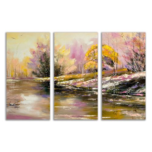 0020 Wall art decoration (set of 3 pieces) Colorful autumn