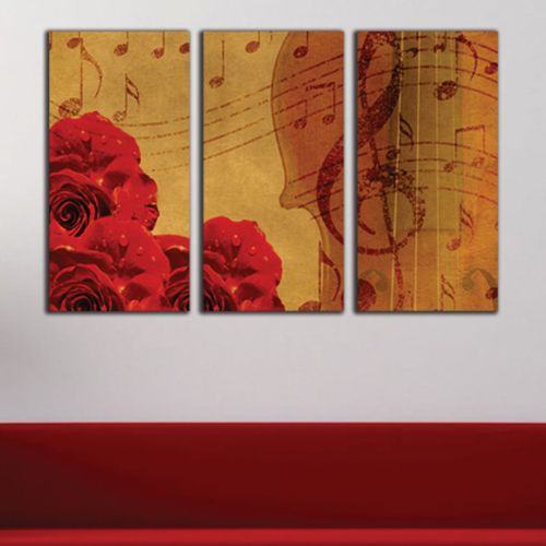 0145 - Wall art decoration (set of 3 pieces) Romantic melody