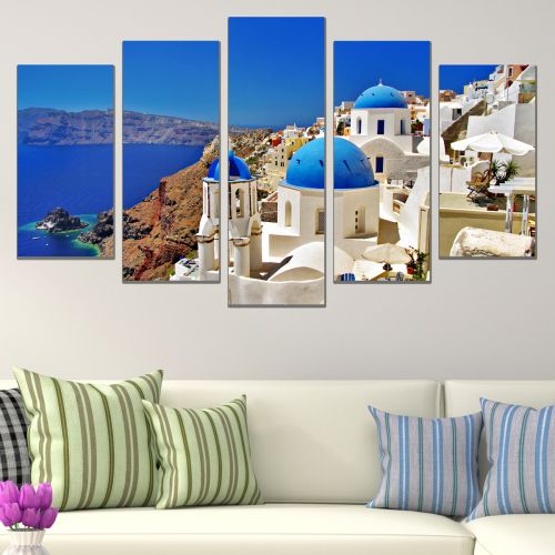 0843 Wall art decoration (set of 5 pieces) Santorini-Greece