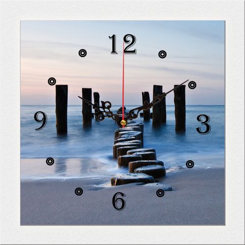 C0158_1 Clock with print Blue idyll