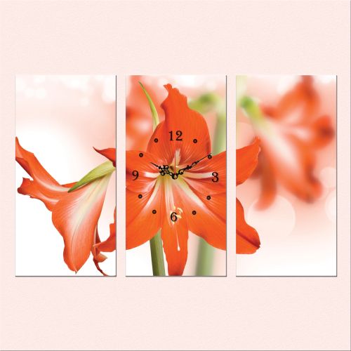 C0202 _3 Clock with print 3 pieces Lilium