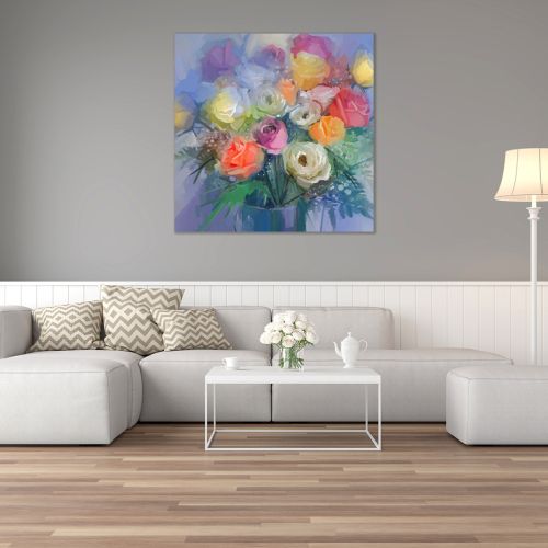 0847_1 Wall art decoration Roses in pastel colors