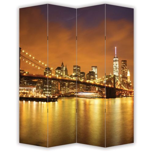 P0851 Decorative Screen Room devider New York, Brooklyn Bridge (3,4,5 or 6 panels)