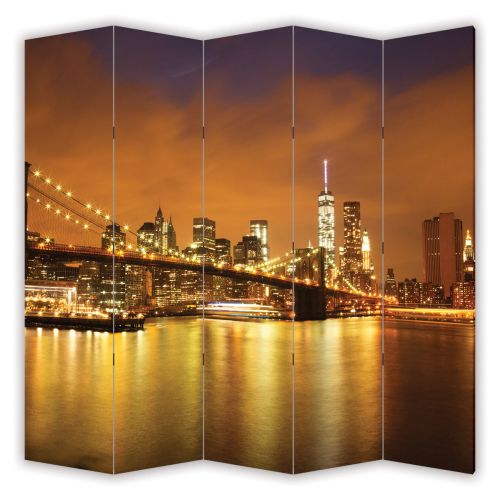 P0157 Decorative Screen Room devider New York, Brooklyn Bridge (3,4,5 or 6 panels)