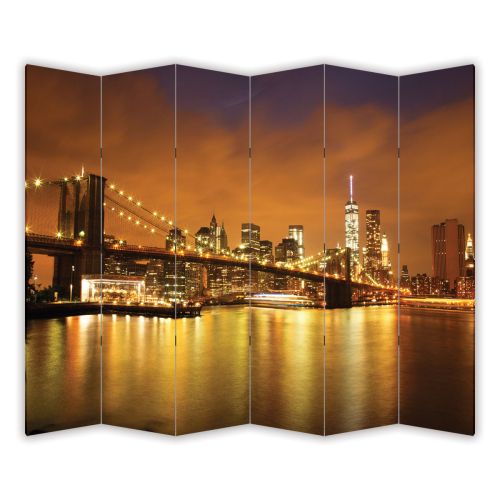 P0157 Decorative Screen Room devider New York, Brooklyn Bridge (3,4,5 or 6 panels)