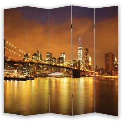 P0851 Decorative Screen Room devider New York, Brooklyn Bridge (3,4,5 or 6 panels)