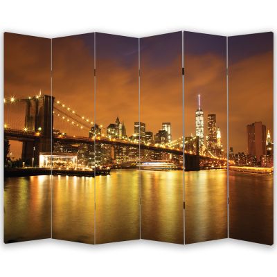 P0851 Decorative Screen Room devider New York, Brooklyn Bridge (3,4,5 or 6 panels)