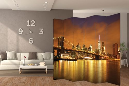 P0851 Decorative Screen Room devider New York, Brooklyn Bridge (3,4,5 or 6 panels)