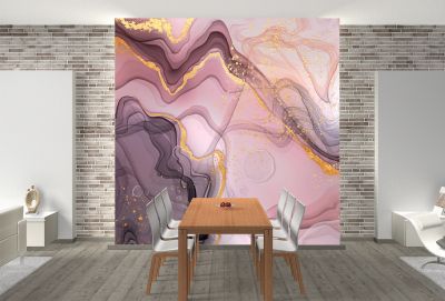 T0790 Wallpaper 3D Abstraction -pastel pink