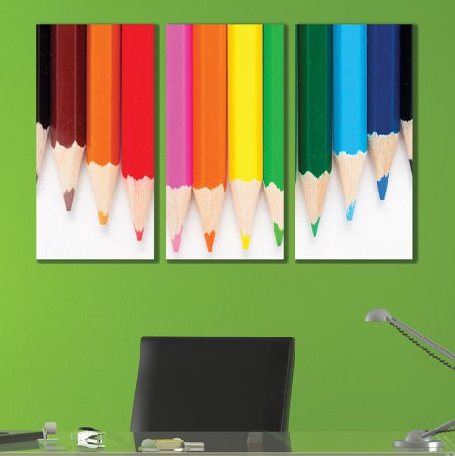 0152 - Wall art decoration (set of 3 pieces) Colour pencils