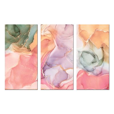 0853 Wall art decoration (set of 3 pieces) Abstraction in pastel colors