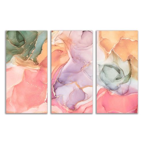 0853 Wall art decoration (set of 3 pieces) Abstraction in pastel colors