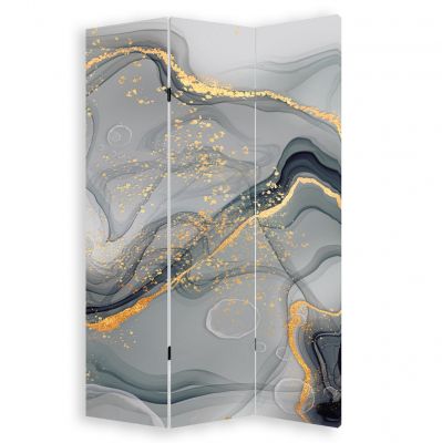 P0792 Decorative Screen Room divider Abstraction in grey and gold (3,4,5 or 6 panels)
