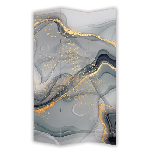 P0792 Decorative Screen Room divider Abstraction in grey and gold (3,4,5 or 6 panels)