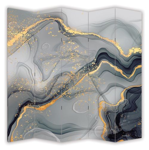 P0792 Decorative Screen Room divider Abstraction in grey and gold (3,4,5 or 6 panels)