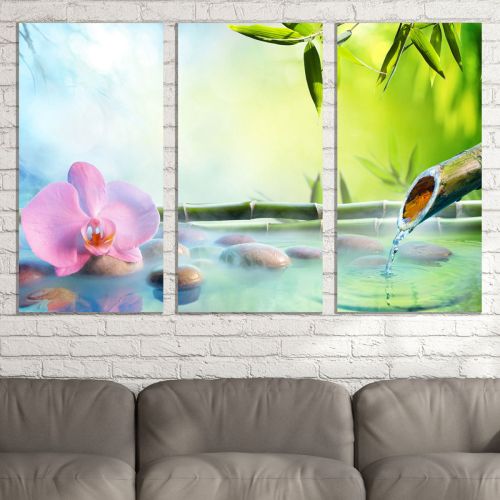 0861 Wall art decoration (set of 3 pieces) Zen composition