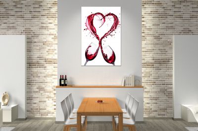 0865 Картина Сърце от вино за кухня