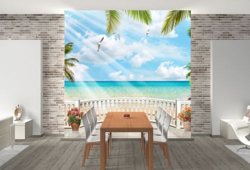 T9150 Wallpaper Terrace with sea view