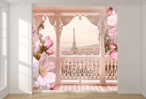 T9152 Wallpaper Terrace with  view of Paris