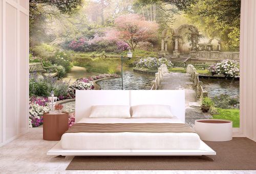 T9153 Wallpaper Fairy garden with a lake