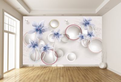 T9157 Wallpaper 3D Floers and circles