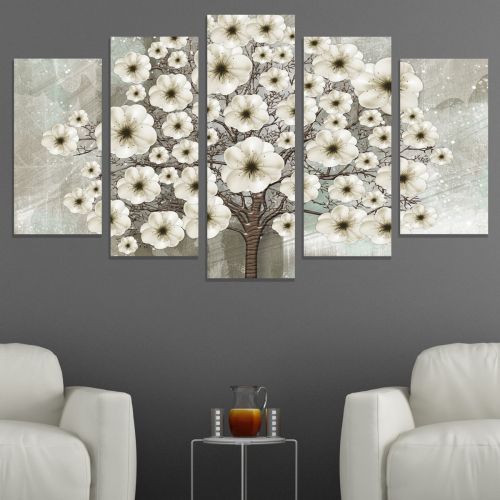 9159 Wall art decoration (set of 5 pieces) Abstract tree