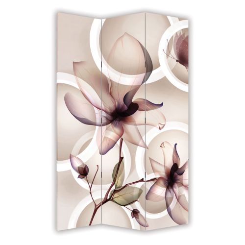 P9155 Decorative Screen Room divider 3D Flowers and circles (3,4,5 or 6 panels)